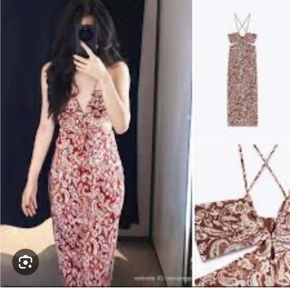 Zara Brand New Dress Size L
Elegant Strapless Paisley Dress